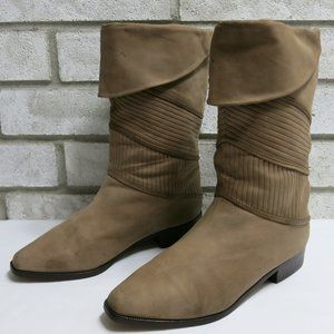Bruno Magli Soft Nubuck Leather Mid Calf Women's Footwear Booties Boot Sz 36.5